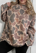 Camo mock neck
