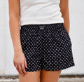Black Mini Polkadot Shorts