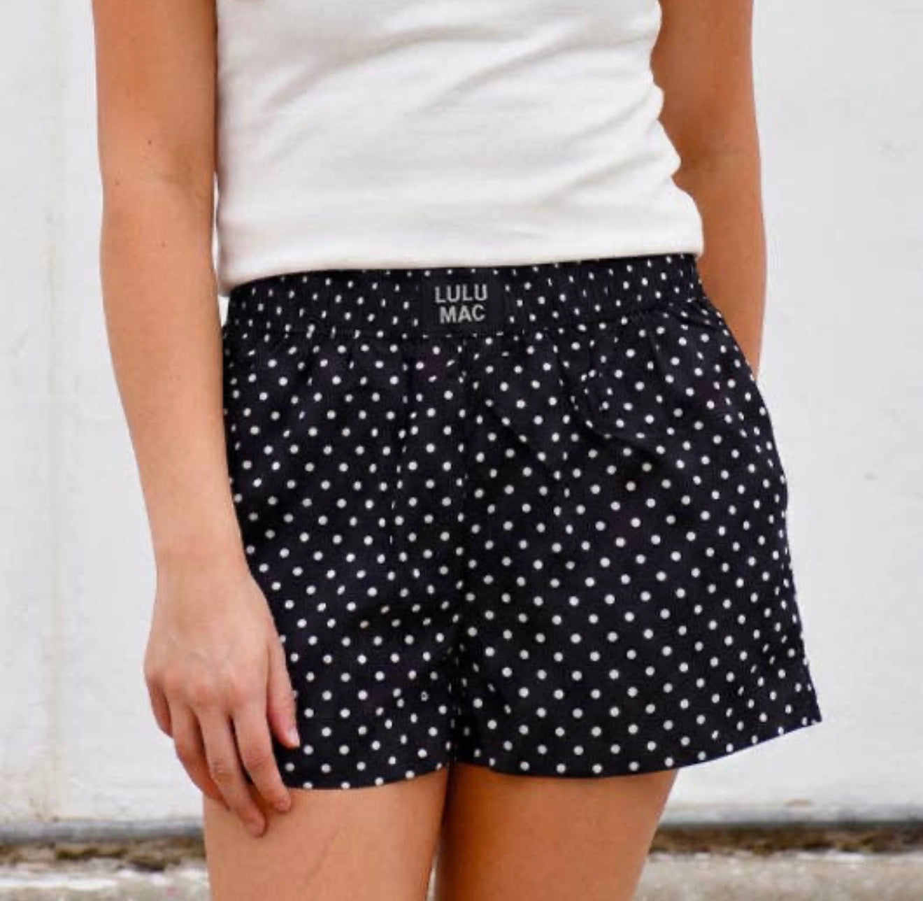 Black Mini Polkadot Shorts